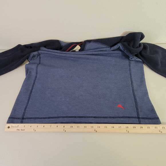 Tommy Bahama Men's Two-Tone Blue Crewneck‎ Jersey Long Sleeve Shirt Size Large - Picture 8 of 11